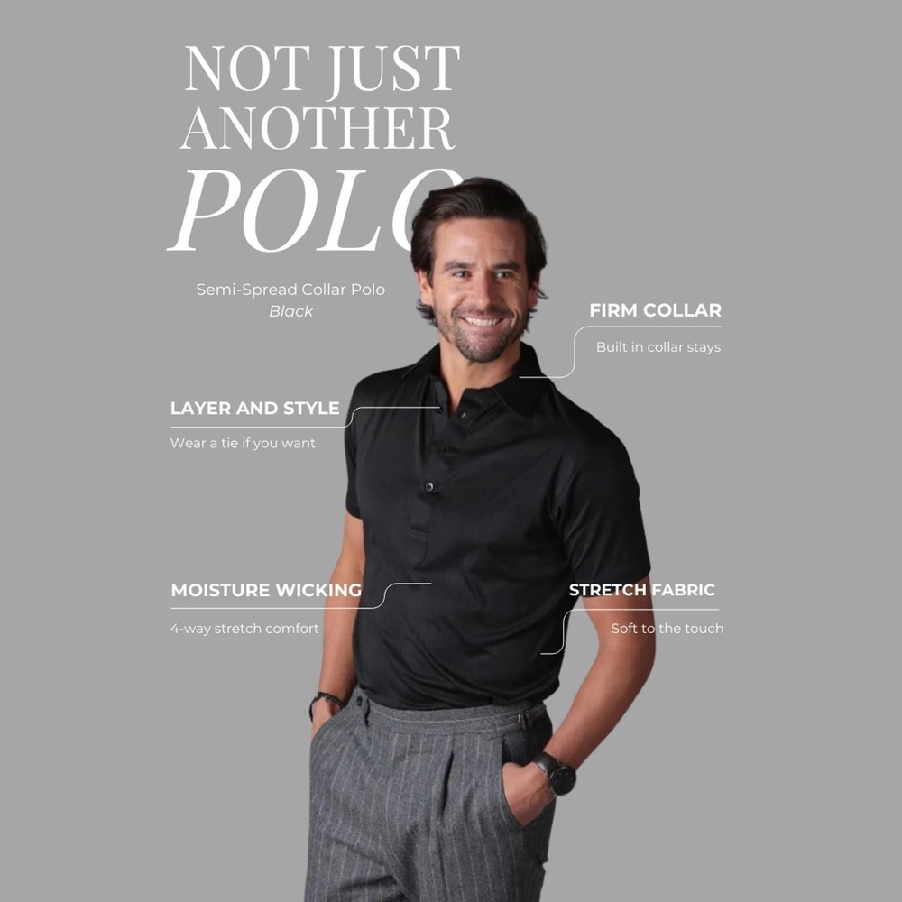 Collars & Co.NWT Semi-Spread Collar Polo Original Fit; Size Large - Picture 5 of 5